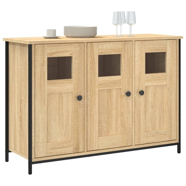 vidaXL Skjenk sonoma eik 100x35x70 cm konstruert tre