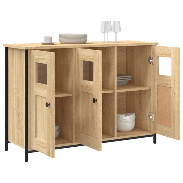 vidaXL Skjenk sonoma eik 100x35x70 cm konstruert tre