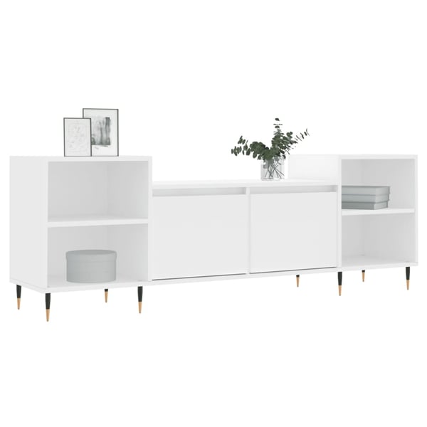 vidaXL TV-benk hvit 160x35x55 cm konstruert tre