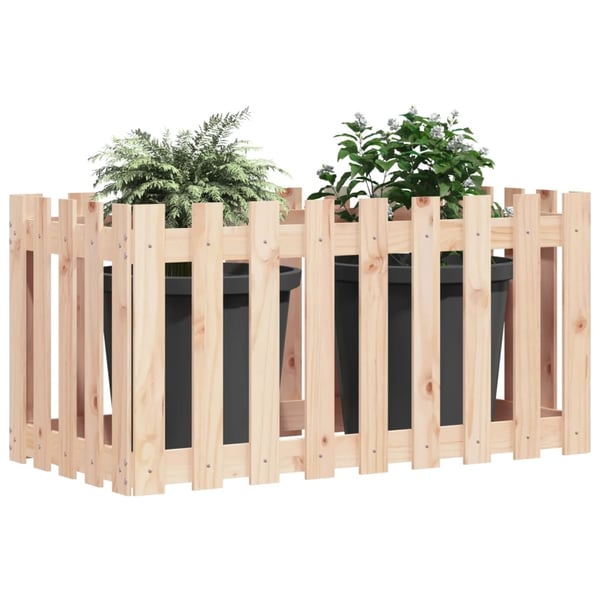 vidaXL højbed med stakitdesign 100x50x70 cm massivt fyrretræ