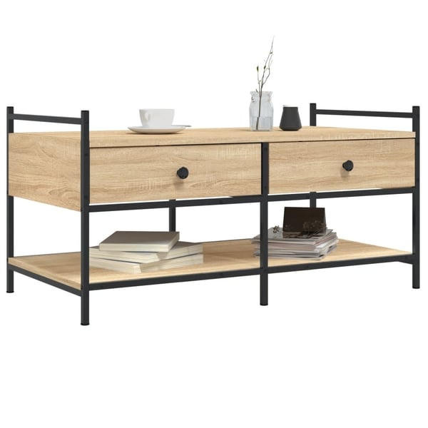 vidaXL Salongbord sonoma eik 99x50x50 cm konstruert tre