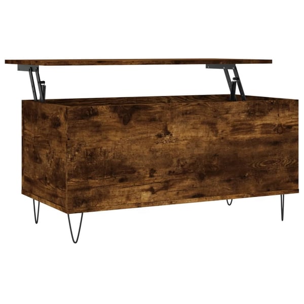 vidaXL sofabord 90x44,5x45 cm konstrueret træ røget egetræsfarve