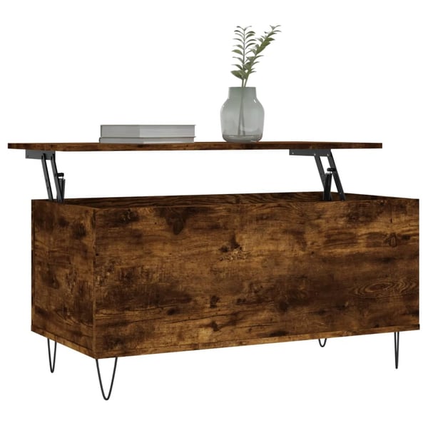 vidaXL Salongbord røkt eik 90x44,5x45 cm konstruert tre