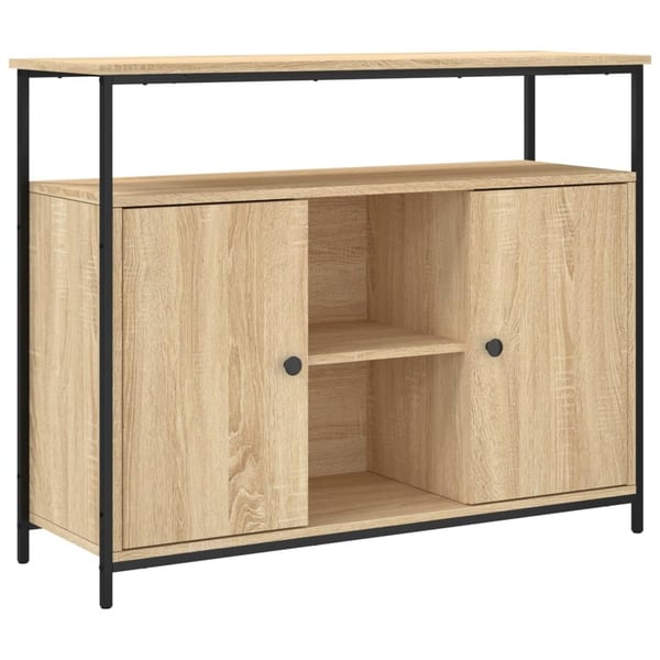 vidaXL Skjenk Sonoma eik 100x35x80 cm konstruert tre