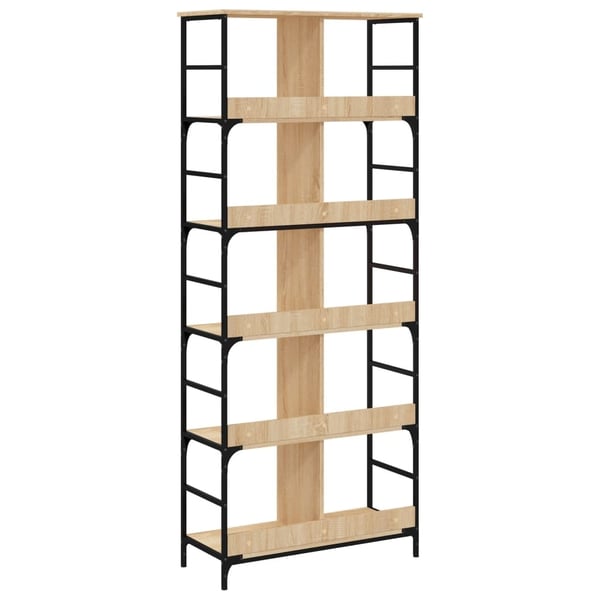 vidaXL bogreol 78,5x33x188,5 cm konstrueret træ sonoma-eg