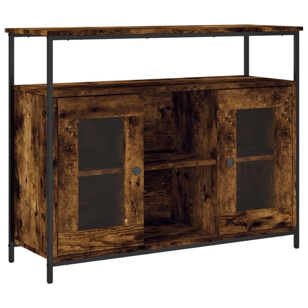 vidaXL Skjenk røkt eik 100x35x80 cm konstruert tre