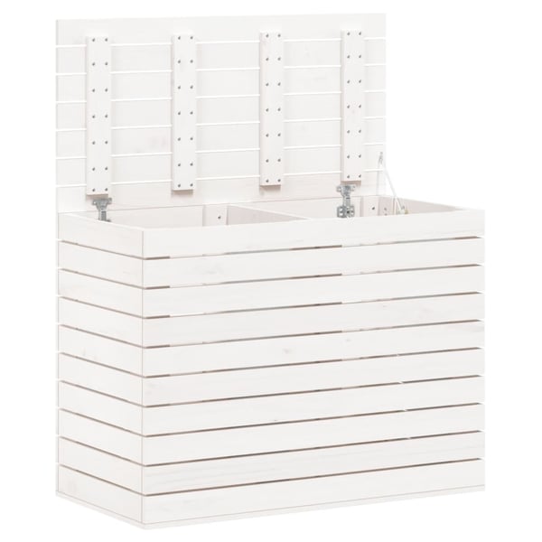 vidaXL vasketøjskurv 88,5x44x66 cm massivt fyrretræ hvid