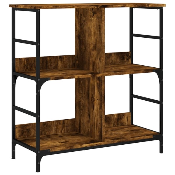 vidaXL bogreol 78,5x33x82 cm konstrueret træ røget egetræsfarve