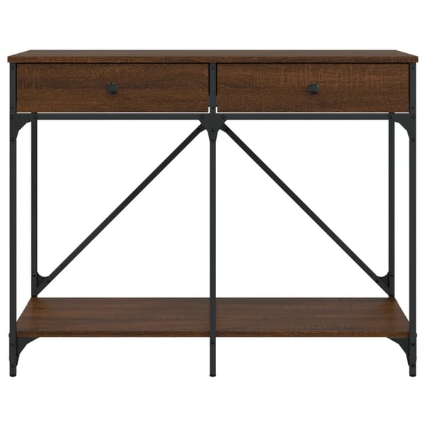 vidaXL konsolbord 100x39x78,5 cm konstrueret træ brun egetræsfarve