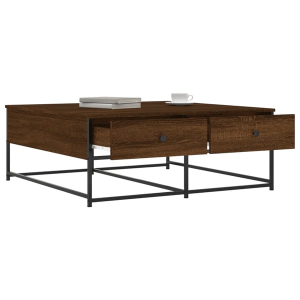 vidaXL Salongbord brun eik 100x99x40 cm konstruert tre