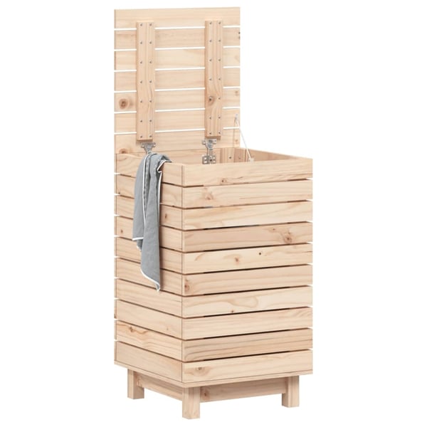 vidaXL vasketøjskurv 44x44x76 cm massivt fyrretræ