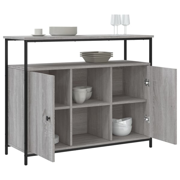 vidaXL Skjenk grå sonoma 100x35x80 cm konstruert tre