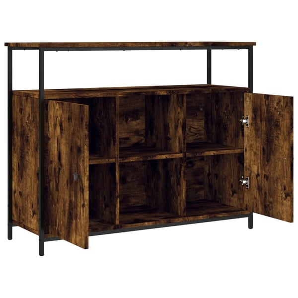 vidaXL Skjenk røkt eik 100x35x80 cm konstruert tre