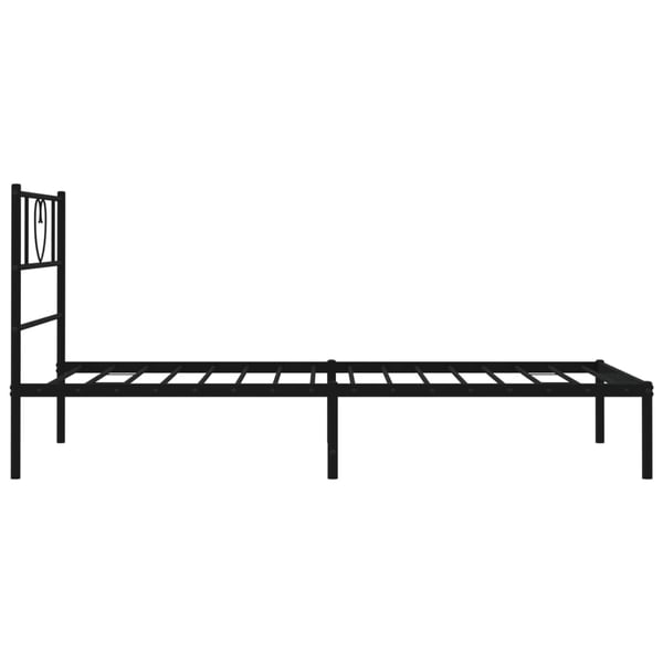 vidaXL Sengeramme i metall med hodegavl svart 80x200 cm