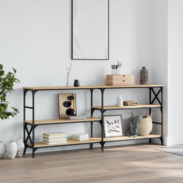 vidaXL Konsollbord sonoma eik 180x29x76,5 cm konstruert tre