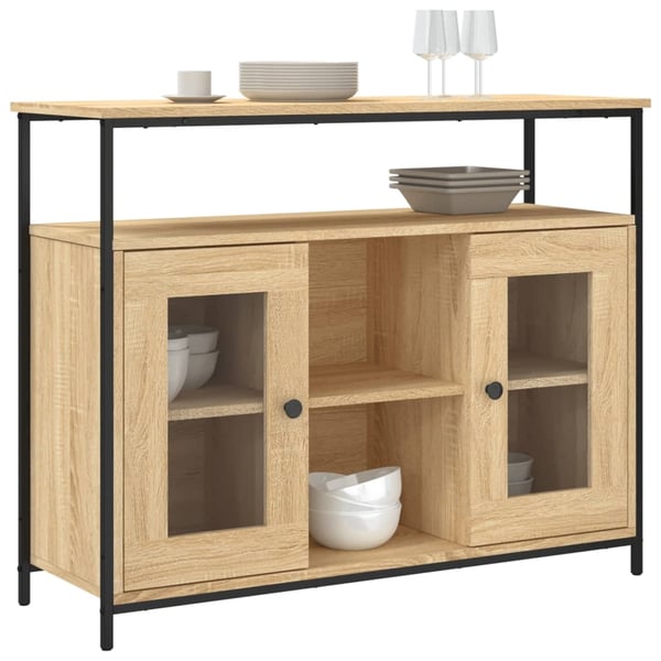 vidaXL Skjenk sonoma eik 100x35x80 cm konstruert tre
