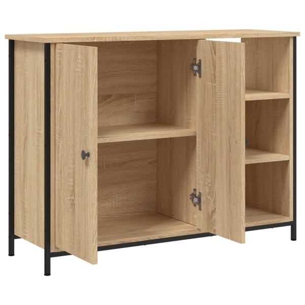 vidaXL Skjenk sonoma eik 100x33x75 cm konstruert tre