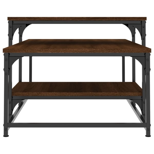 vidaXL Soffbord brun ek 102x60x45 cm konstruerat trä