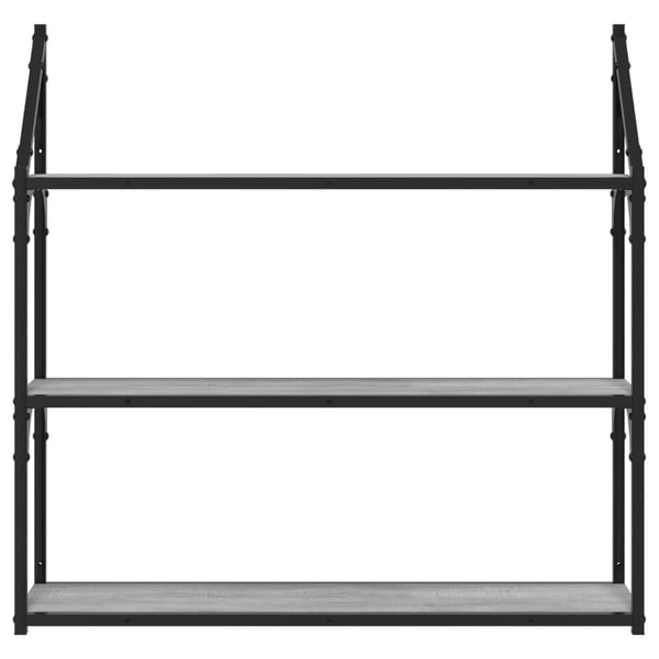 vidaXL vægreol m. 3 hylder 80x21x78,5 cm konstrueret træ grå sonoma-eg