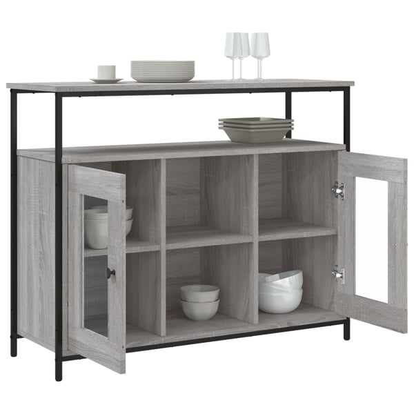 vidaXL Skjenk grå sonoma 100x35x80 cm konstruert tre