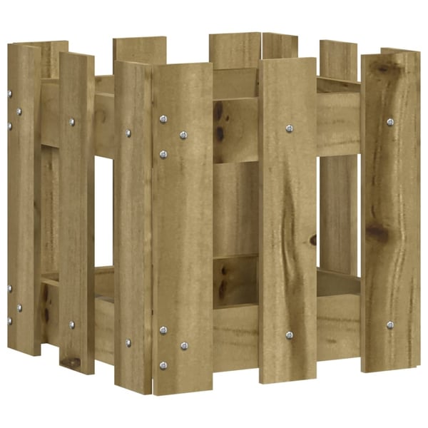 vidaXL Plantekasse med gjerdedesign 30x30x30 cm impregnert furu