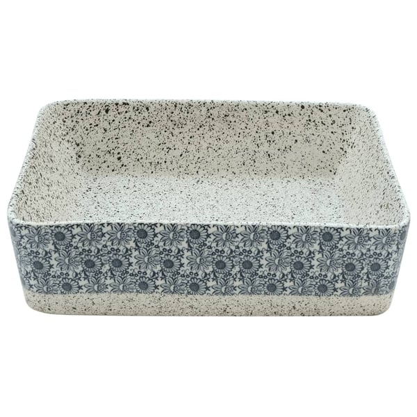 vidaXL Benkeservant grå og blå rektangulær 46x35,5x13 cm keramikk