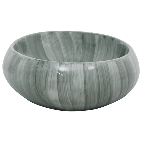 vidaXL Benkeservant grønn oval 59x40x15 cm keramikk