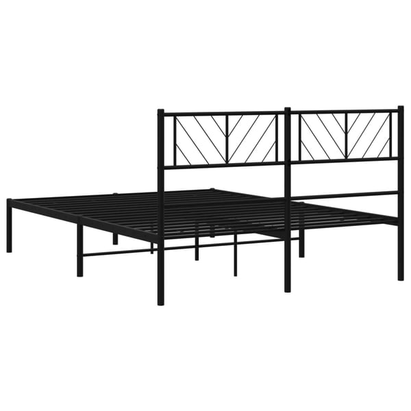 vidaXL Sengeramme i metall med hodegavl svart 140x190 cm