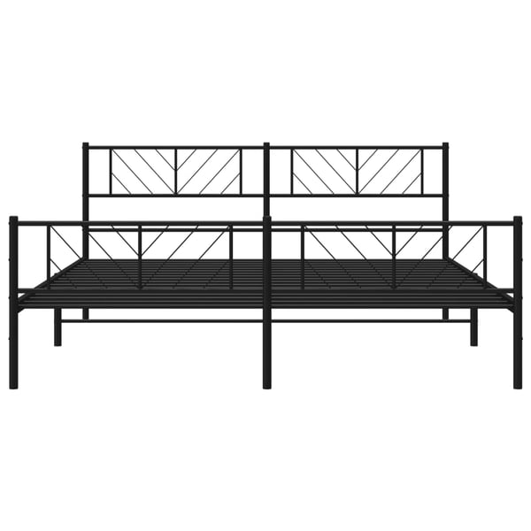vidaXL Sengeramme i metall med hode- og fotgavl svart 193x203 cm