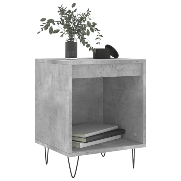 vidaXL Nattbord 2 stk betonggrå 40x35x50 cm konstruert tre