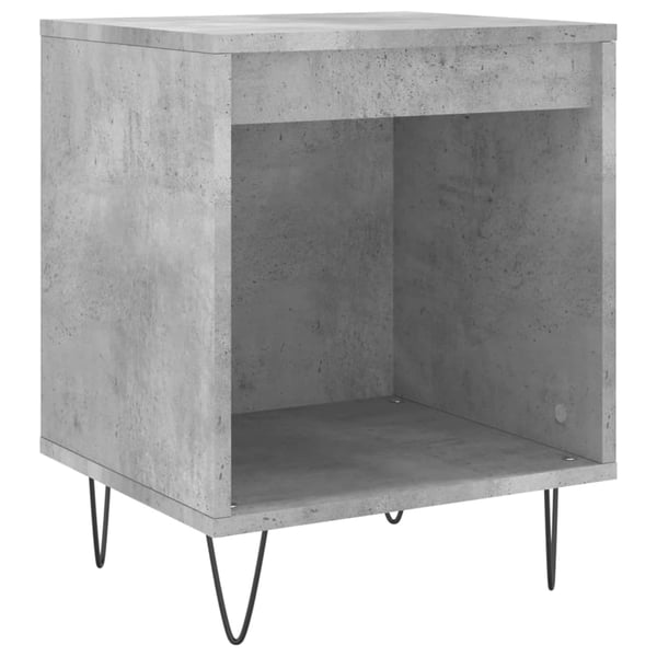 vidaXL Nattbord 2 stk betonggrå 40x35x50 cm konstruert tre