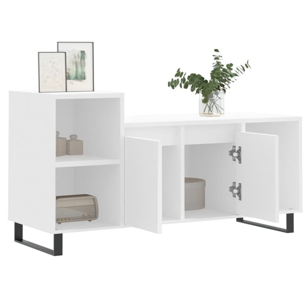 vidaXL TV-benk hvit 100x35x55 cm konstruert tre