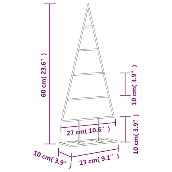 vidaXL dekorativt juletræ 60 cm metal sort