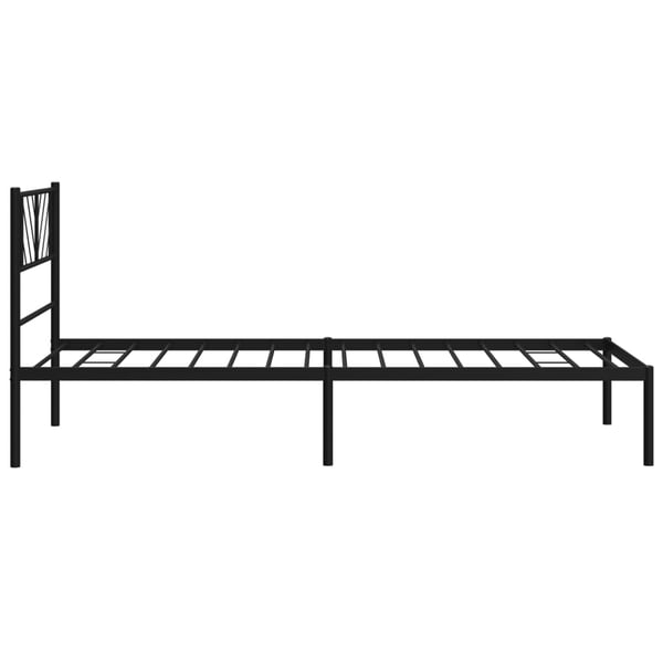 vidaXL Sengeramme i metall med hodegavl svart 75x190 cm