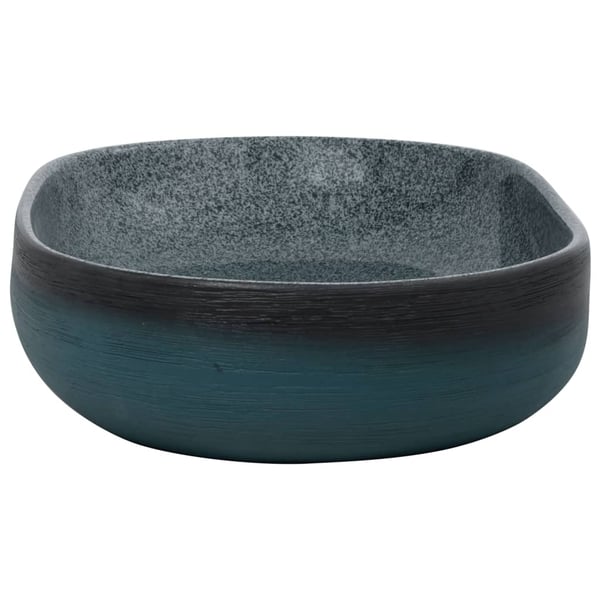 vidaXL håndvask til bordplade 59x40x14 cm oval keramik turkis