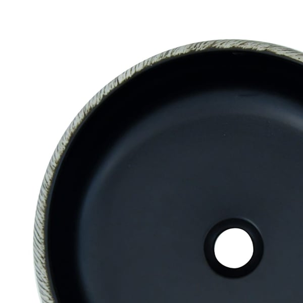 vidaXL Benkeservant svart og grå rund Φ41x14 cm keramikk