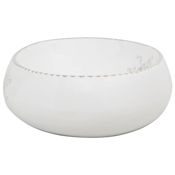vidaXL håndvask til bordplade 59x40x15 cm oval keramik hvid