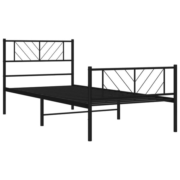 vidaXL Sengeramme i metall med hode- og fotgavl svart 80x200 cm