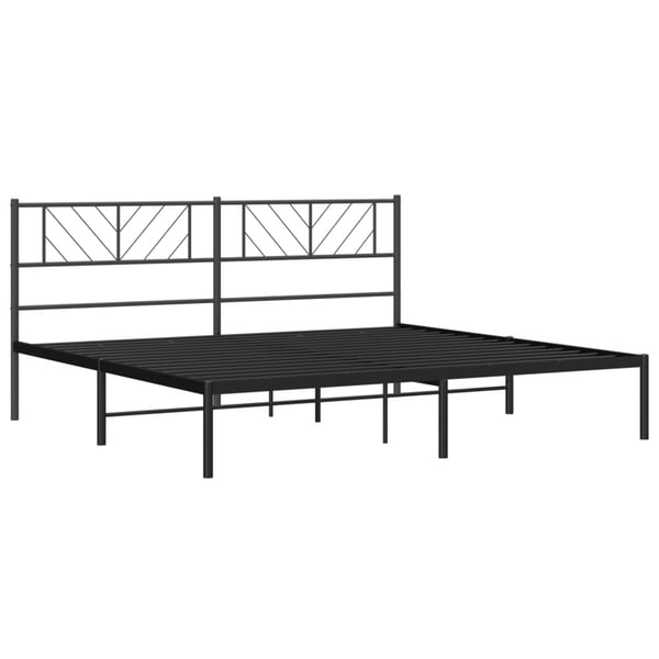 vidaXL Sengeramme i metall med sengegavl svart 183x213 cm