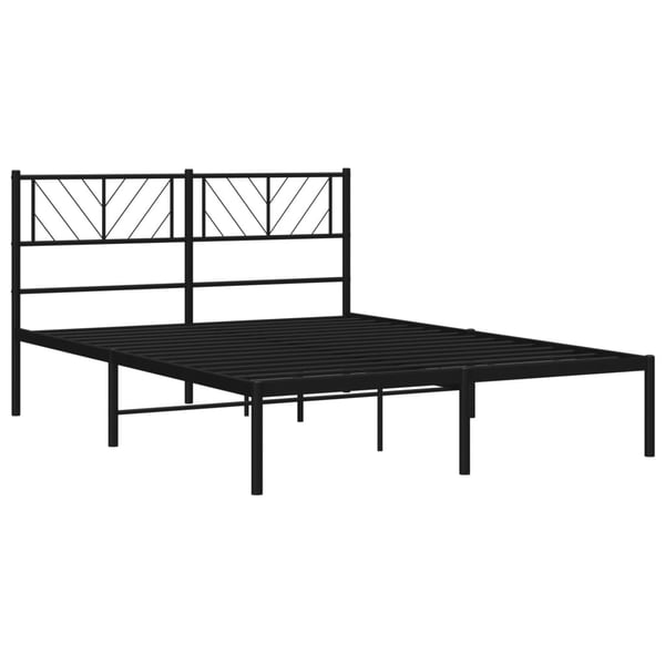 vidaXL Sengeramme i metall med sengegavl svart 140x200 cm