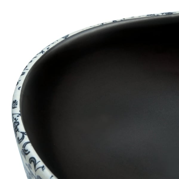 vidaXL Benkeservant svart og blå oval 47x33x13 cm keramikk
