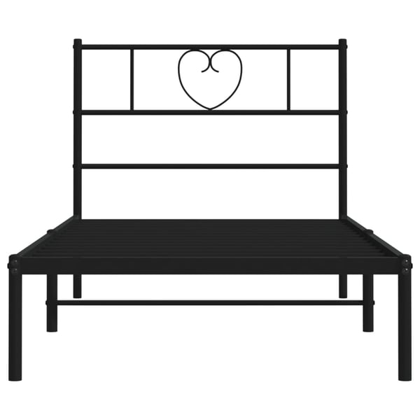 vidaXL Sengeramme i metall med hodegavl svart 90x190 cm