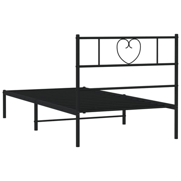 vidaXL Sengeramme i metall med hodegavl svart 100x190 cm