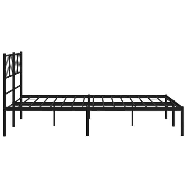 vidaXL Sengeramme i metall med hodegavl svart 120x190 cm