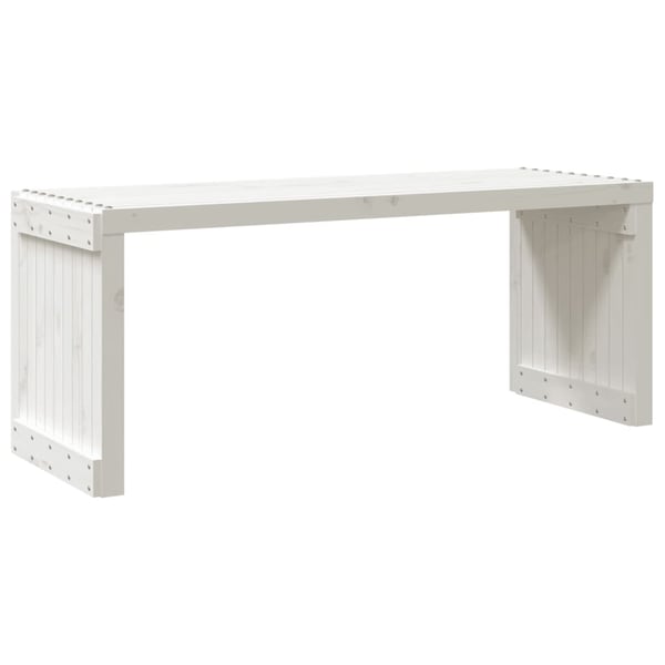 vidaXL Hagebenk utvidbar hvit 212,5x40,5x45 cm heltre furu