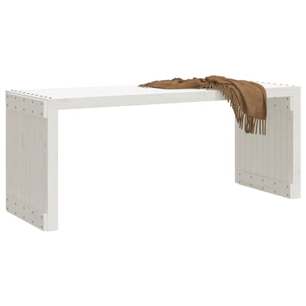 vidaXL Hagebenk utvidbar hvit 212,5x40,5x45 cm heltre furu