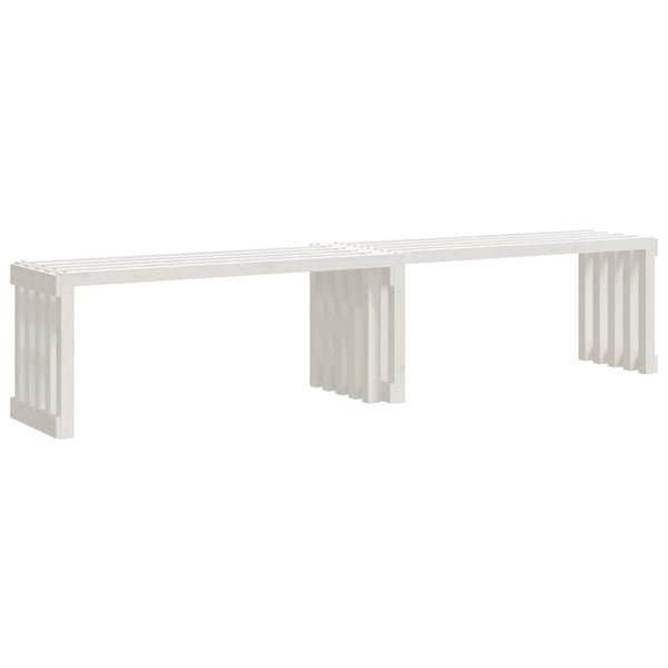 vidaXL Hagebenk utvidbar hvit 212,5x40,5x45 cm heltre furu