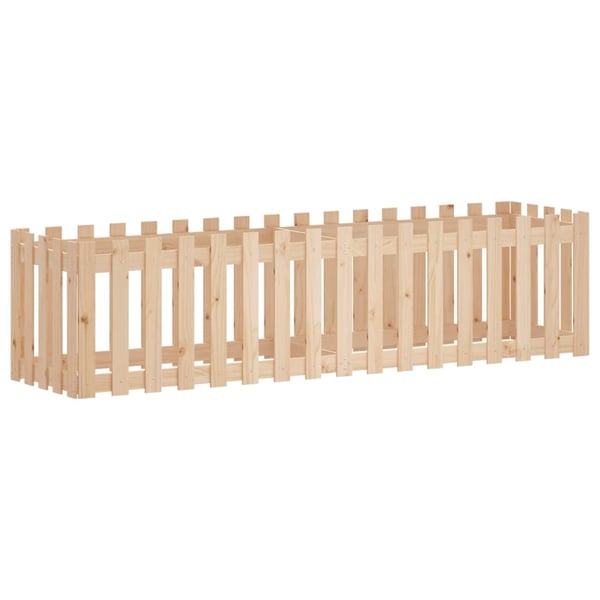 vidaXL højbed med stakitdesign 200x50x50 cm massivt fyrretræ