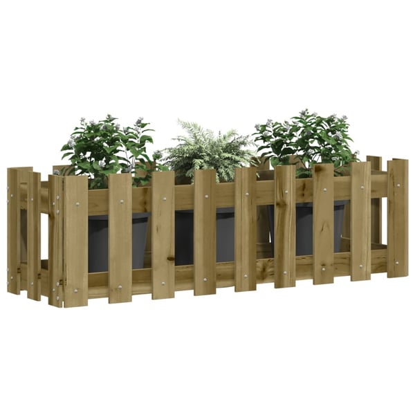 vidaXL Høybed med gjerdedesign 100x30x30 cm heltre furu