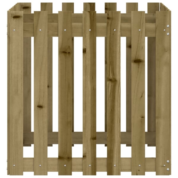 vidaXL Plantekasse med gjerdedesign 70x70x70 cm impregnert furu